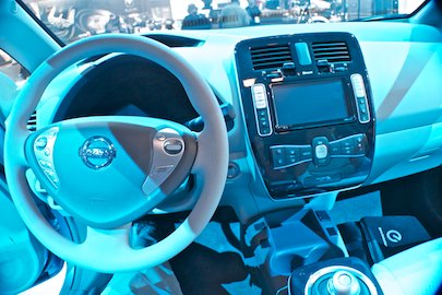 Nissan Leaf dashboard and console